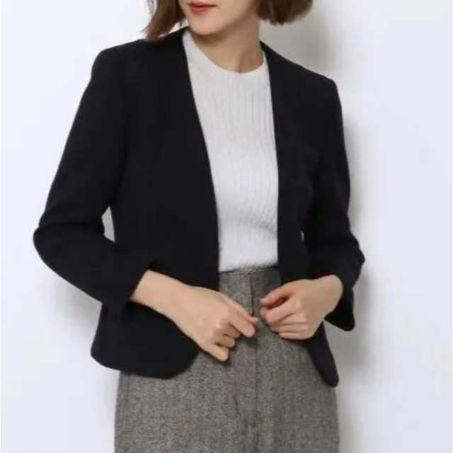本物新品保証 極美品○ballseyボールジー○レザー×ツィードノーカラー