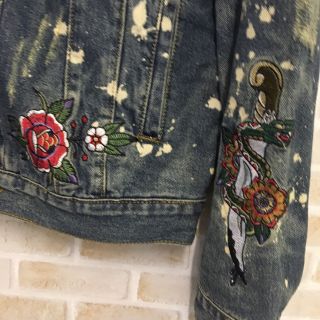 t-ace着用】REASON リーズン 刺繍 薔薇 タトゥー 裏ボア 激レア