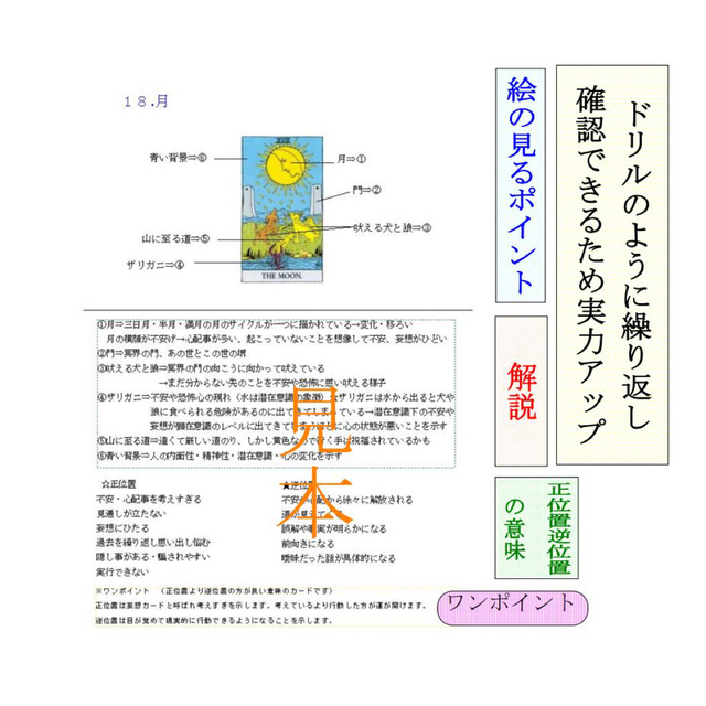 タロットカード78枚絵柄読み解き解説書☆占いオリジナルテキスト、本 ...