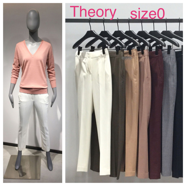 theory(セオリー)のセオリー Theory ウール 美脚パンツ クリーム ホワイト 0 レディースのパンツ(クロップドパンツ)の商品写真