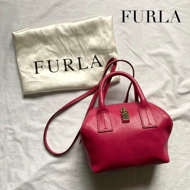 【美品】FURLA 2wayバッグ　スモーキーピンク