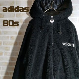 adidas　アディダス　デカロゴ ボアパーカー　黒　ブラック　M