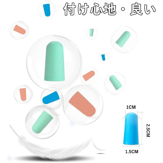 耳栓 睡眠用 耳痛くない 防音 騒音対策 低反発 ノイズキャンセリング -Y68 インテリア/住まい/日用品の寝具(その他)の商品写真