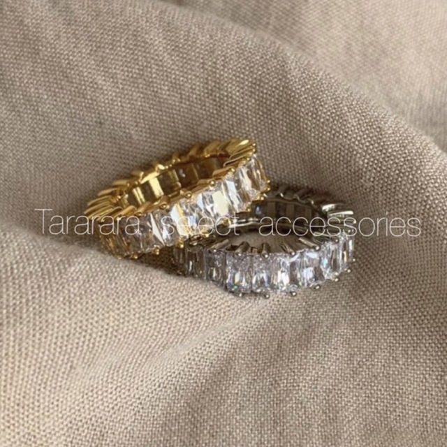 ●stainlessCzフルエタニティRing G●金属アレルギー対応 レディースのアクセサリー(リング(指輪))の商品写真