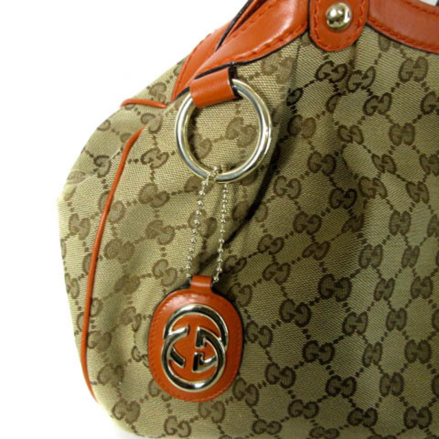 Gucci(グッチ)のグッチ 211944 ハンドバッグ GGキャンバス レザー インターロッキングG レディースのバッグ(ハンドバッグ)の商品写真
