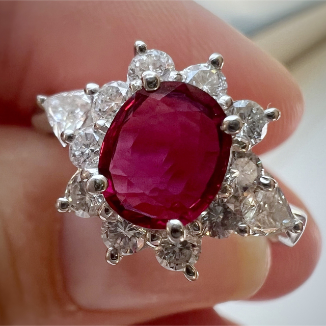 最も優遇の pt900 ルビー ダイヤモンドリング 0.66ct 0.73ct プラチナ