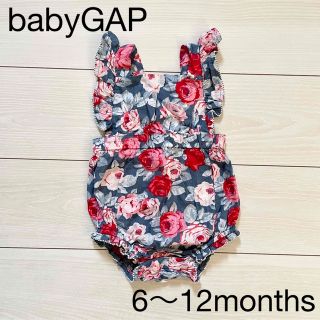 ベビーギャップ(babyGAP)のbabyGAP ベビーギャップ　フラワー　サスペンダー　エプロン　ロンパース(ロンパース)