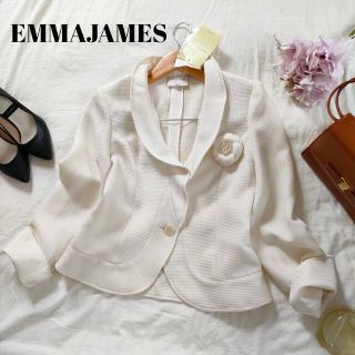 エマジェイム(EMMAJAMES)の【新品】EMMAJAMES　コサージュ付き　ツイードジャケット(テーラードジャケット)