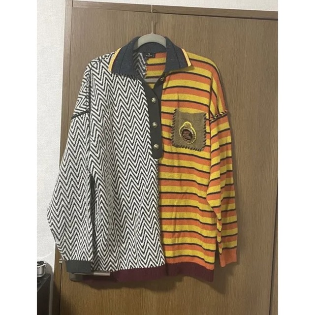 ETRO パッチワーク　ニットシャツ　40サイズ