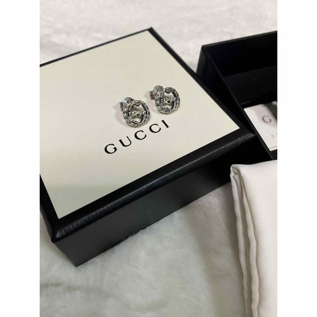 sale‼️GUCCI グッチ ピアス インターロッキング 燻 両耳 アラベスク-