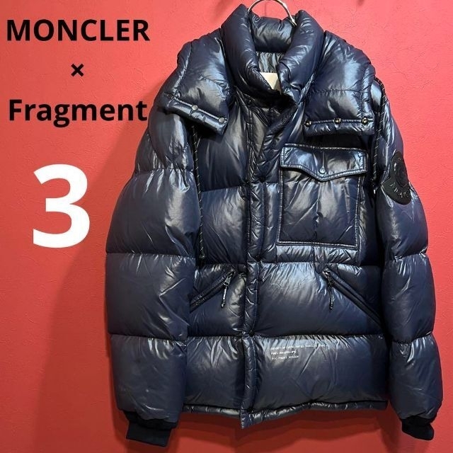 MONCLER - 【超希少】MONCLER×Fragment ワッペンダウンジャケット３ネイビー