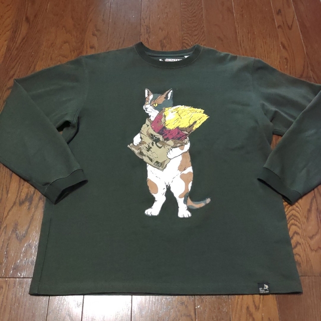 go slow caravan CAMBER 焼き芋 ロンT ネコ 緑 XL|トップス go slow caravan CAMBER 焼き芋 ロンT ネコ 緑 XL|トップス