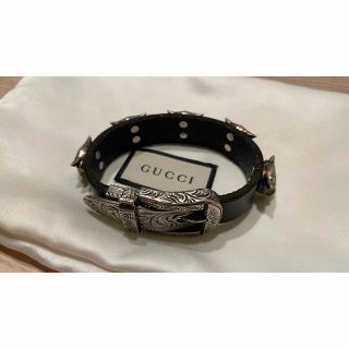 グッチ(Gucci)のGUCCI｜グッチ  アンガーフォレスト レザーブレスレット ウルフ(ブレスレット)