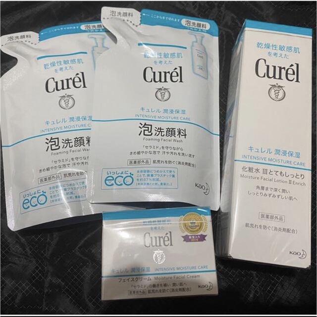 Curel(キュレル)のキュレル 泡洗顔料詰め替え ＆化粧水Ⅲ ＆ フェイスクリーム エンタメ/ホビーのコレクション(その他)の商品写真