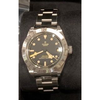 チュードル(Tudor)のチューダー　ブラックベイプロ　保護シール風防保護ケース付き　リベットブレス(腕時計(アナログ))