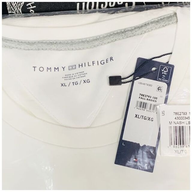 TOMMY HILFIGER(トミーヒルフィガー)のNASH LS TEE　ロングスリーブTシャツ　ホワイト　XLサイズ メンズのトップス(Tシャツ/カットソー(七分/長袖))の商品写真