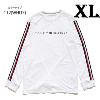 トミーヒルフィガー(TOMMY HILFIGER)のNASH LS TEE　ロングスリーブTシャツ　ホワイト　XLサイズ(Tシャツ/カットソー(七分/長袖))