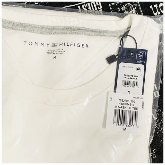 TOMMY HILFIGER(トミーヒルフィガー)のNASH LS TEE　ロングスリーブTシャツ　ホワイト　Mサイズ メンズのトップス(Tシャツ/カットソー(七分/長袖))の商品写真