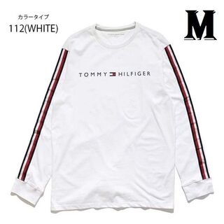 トミーヒルフィガー(TOMMY HILFIGER)のNASH LS TEE　ロングスリーブTシャツ　ホワイト　Mサイズ(Tシャツ/カットソー(七分/長袖))