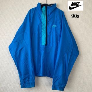 ナイキ(NIKE)のNIKE 90s ナイロンジャケット グレータグ 青 水色 スウッシュロゴ刺繍(ナイロンジャケット)