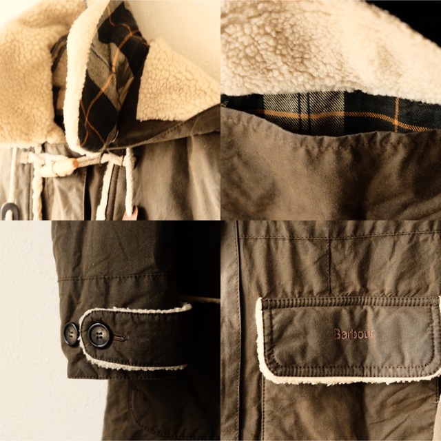 Barbour(バーブァー)のBarbourバブアー オイルドコットン UPLANDS DUFFLEカーキ36 レディースのジャケット/アウター(ダッフルコート)の商品写真