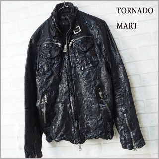 トルネードマート(TORNADO MART)の人気商品【TORNADOMART】しわ加工/極太ZIP/シングルレザージャケット(レザージャケット)