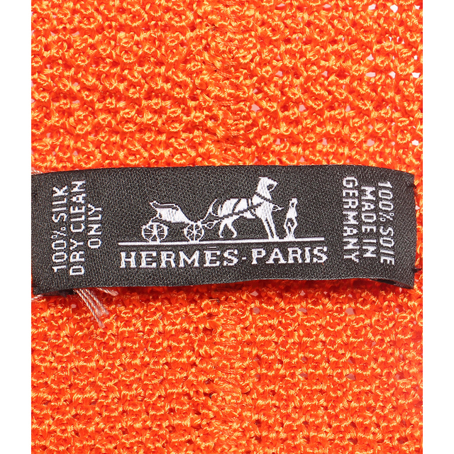 美品 エルメス HERMES ニットタイ シルク100％ ネクタイ メンズ