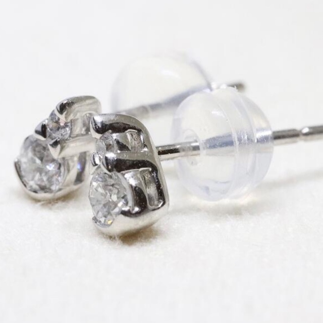 スタージュエリー プラチナ ダイヤ ドロップ ピアス 0.18ct | www