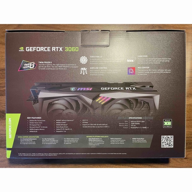 新品 MSI GeForce RTX 3060 GAMING X 12G