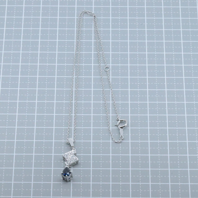 MIKIMOTO(ミキモト)のミキモト サファイア ダイヤモンド ネックレス S0.59ct D0.20ct K14WG(14金 ホワイトゴールド) レディースのアクセサリー(ネックレス)の商品写真