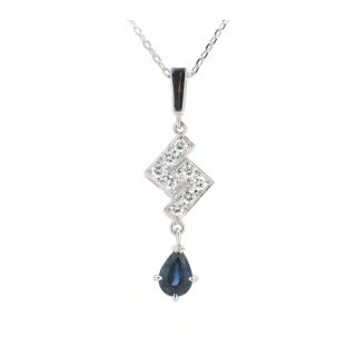 ミキモト サファイア ダイヤモンド ネックレス S0.59ct D0.20ct K14WG