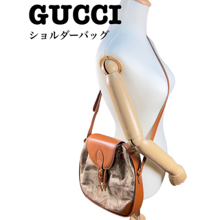 グッチ(Gucci)の❤︎美品❤︎ 希少　オールドグッチ　ショルダーバッグ　バンブー　キャンバス(ショルダーバッグ)