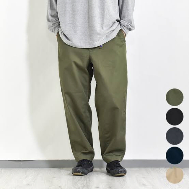ストレッチツイルワイドテーパードパンツ 30インチ-