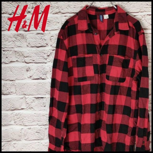 H&M(エイチアンドエム)のH&M　長袖シャツ　市松模様系シャツ　メンズ　レディース【M】 メンズのトップス(シャツ)の商品写真