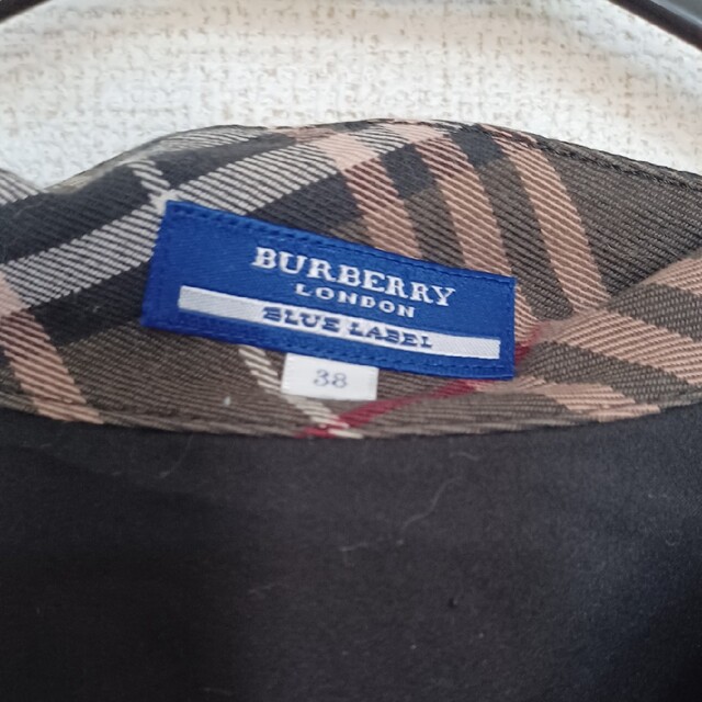 バーバリー BURBERRY BLUE LABEL 黒 ワンピース ノースリーブ