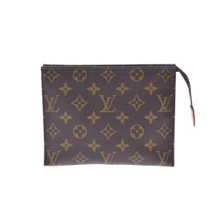 ルイヴィトン(LOUIS VUITTON)のルイヴィトン モノグラム ポッシュトワレット19 ポーチ ブラウン(財布)