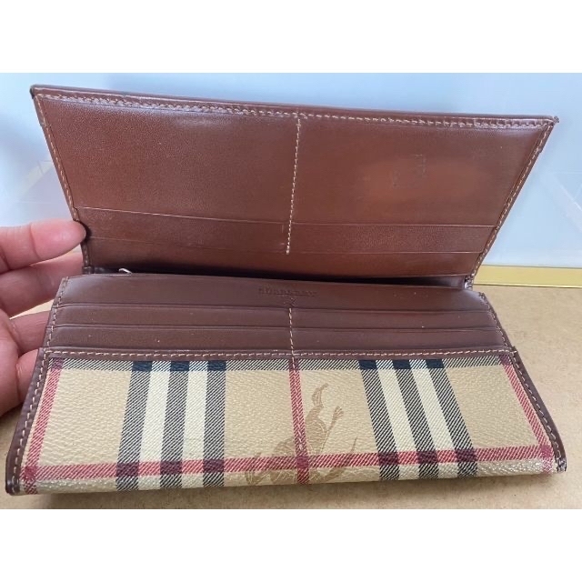 BURBERRY(バーバリー)のBURBERRY(バーバリー) チェック 長財布 ベージュ×茶 ブラウン PVC メンズのファッション小物(長財布)の商品写真