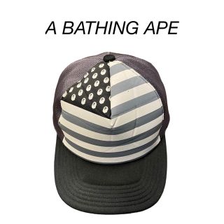 アベイシングエイプ(A BATHING APE)のレア　00s NIGO期　日本製　A BATHING APE メッシュキャップ(キャップ)