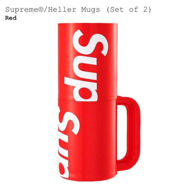 Supreme - supreme heller mugs 二個セット 赤 cup コップ マグの通販 ... supreme Heller Mug