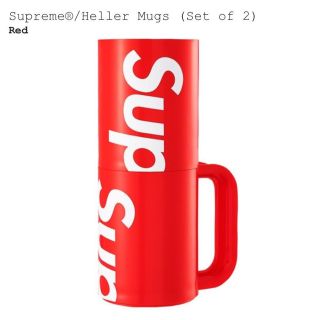 シュプリーム(Supreme)のsupreme heller mugs 二個セット 赤 cup コップ　マグ(グラス/カップ)