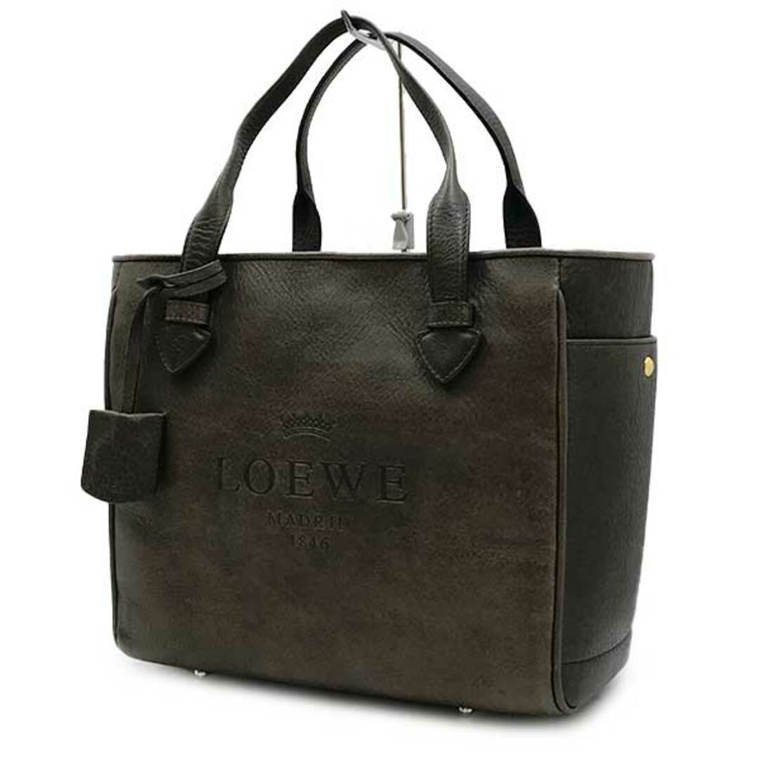 セール 美品 LOEWE ロエベ ヘリテージ トートバッグ ハンドバッグ バッグ ロゴ ブラウン ヴィンテージ デザイン レザー レディース ファッション USED 2