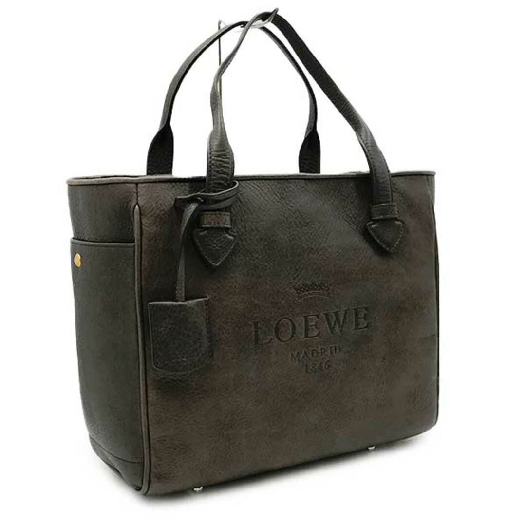 セール 美品 LOEWE ロエベ ヘリテージ トートバッグ ハンドバッグ バッグ ロゴ ブラウン ヴィンテージ デザイン レザー レディース ファッション USED 3