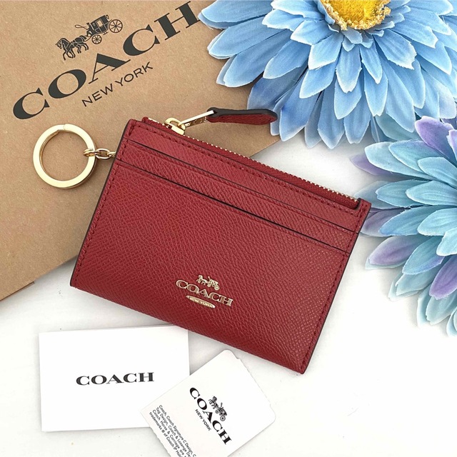 新品☆COACH(コーチ)レッド ルビーレッド レザー  コインケース