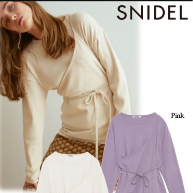 SNIDEL(スナイデル)のsnidel ラップトップス　ピンク レディースのトップス(シャツ/ブラウス(半袖/袖なし))の商品写真