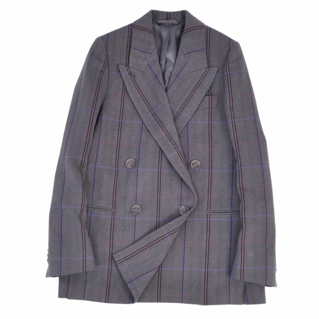 美品 アクネストゥディオズ Acne Studios ジャケット テーラードジャケット ダブルブレスト チェック柄 ウール アウター レディース 34(S相当) グレー | フリマアプリ ラクマ