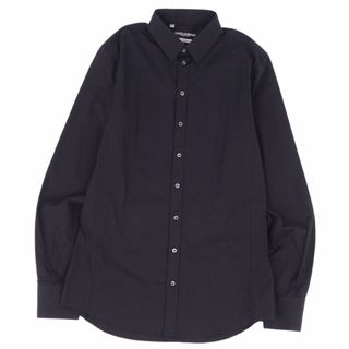 ドルチェアンドガッバーナ(DOLCE&GABBANA)の美品 ドルチェ&ガッバーナ DOLCE&GABBANA シャツ ロングスリーブ 無地 コットン トップス メンズ 40(M相当) ブラック(シャツ)