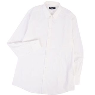 美品 ドルチェ&ガッバーナ DOLCE&GABBANA シャツ ロングスリーブ 無地 コットン トップス メンズ 42(L相当) ホワイト