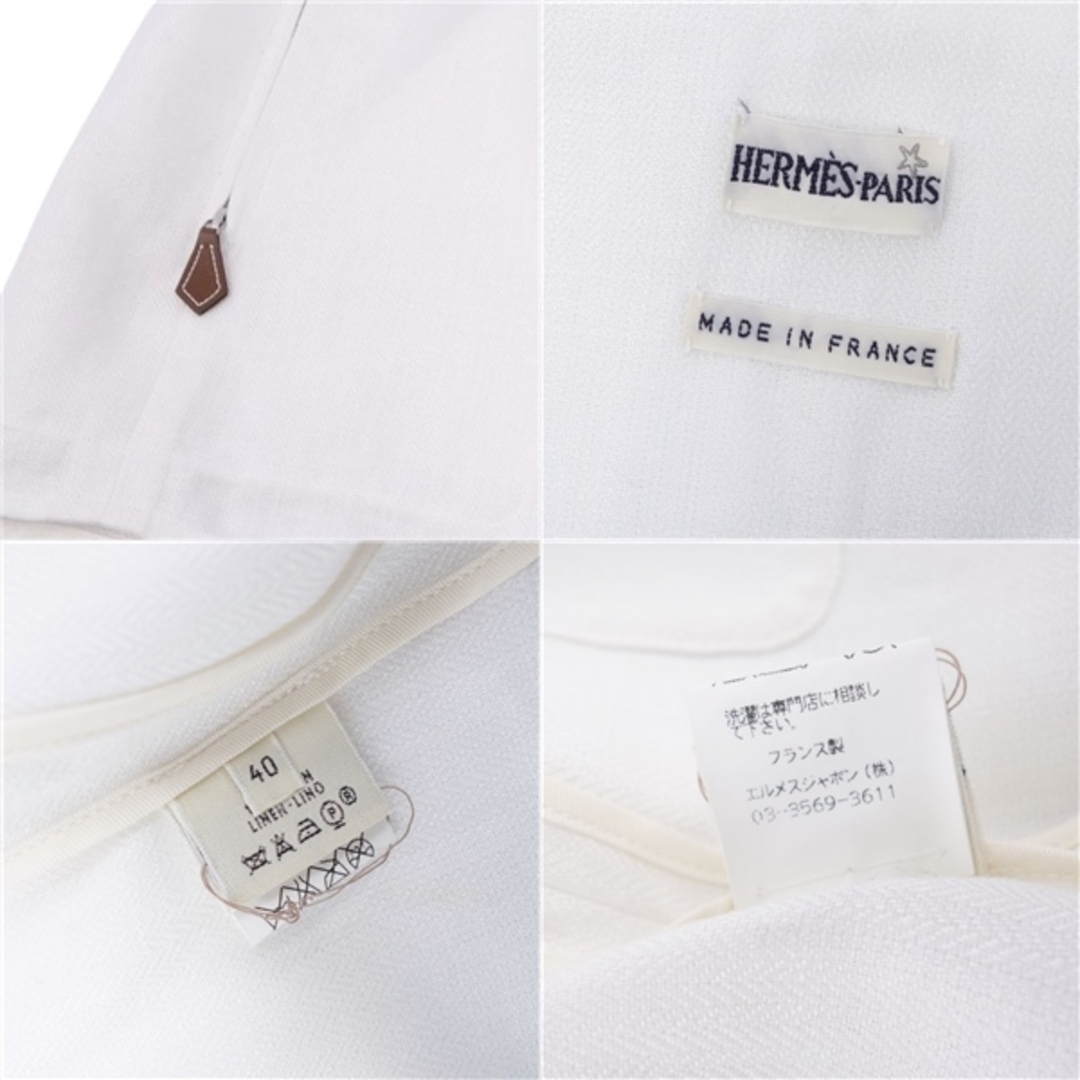 Hermes(エルメス)の美品 エルメス HERMES セットアップ スーツ マルジェラ期 ベスト ジレ スカート リネン レディース 40(M相当) ホワイト レディースのフォーマル/ドレス(スーツ)の商品写真