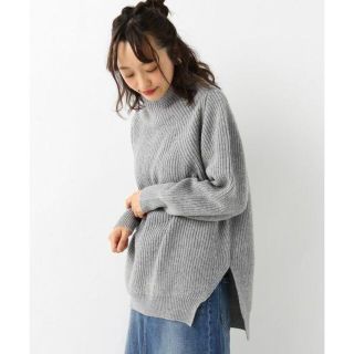 ウール80％ナイロン20％完売色＊SLOBE IENA＊畦ボリュームタートル