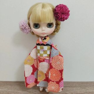 ブライス　リカちゃんサイズ　着物　振袖(人形)